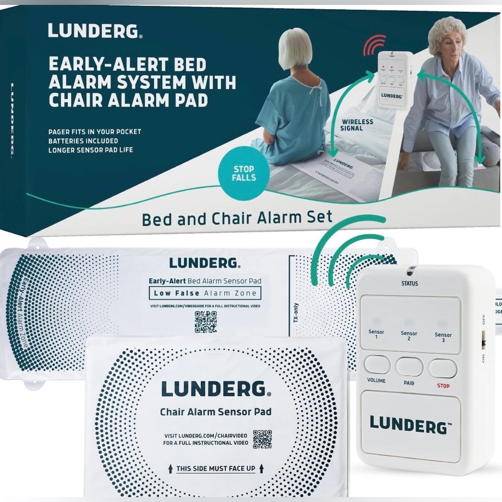 NEW $174.95 Lunderg Early-Alert Bed And Chair Alarm System
